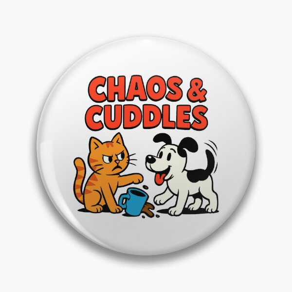 Item preview, Chaos & Cuddles Funny Cat and Dog Cartoon Design designed and sold by OwnYourMood.