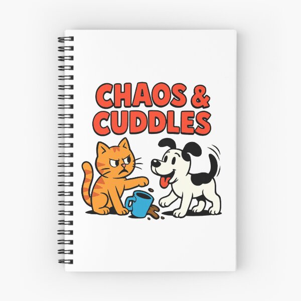 Item preview, Chaos & Cuddles Funny Cat and Dog Cartoon Design designed and sold by OwnYourMood.