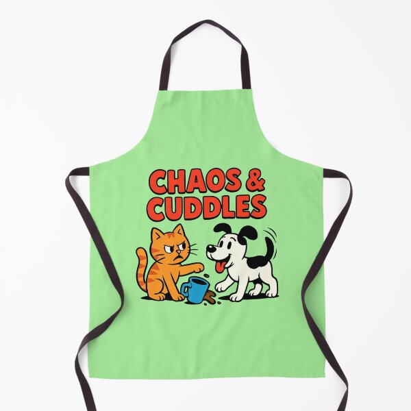 Item preview, Chaos & Cuddles Funny Cat and Dog Cartoon Design designed and sold by OwnYourMood.