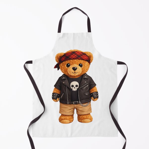 Item preview, Rocker Teddy Bear in Leather Jacket & Skull Tee - Cute Punk Biker Art ? designed and sold by CuteBear87.