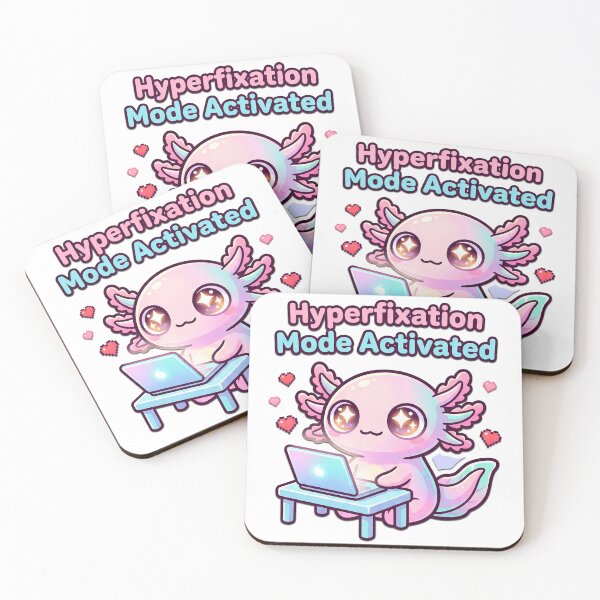 Item preview, Hyperfixation Mode Activated Axolotl – Cute ADHD Meme Aesthetic designed and sold by Visual Dept..