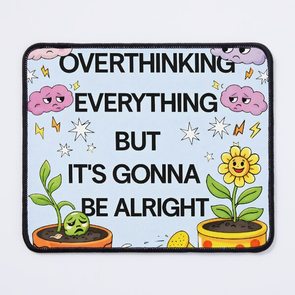 Item preview, Overthinking But It’s Gonna Be Alright designed and sold by Matinez Pink.