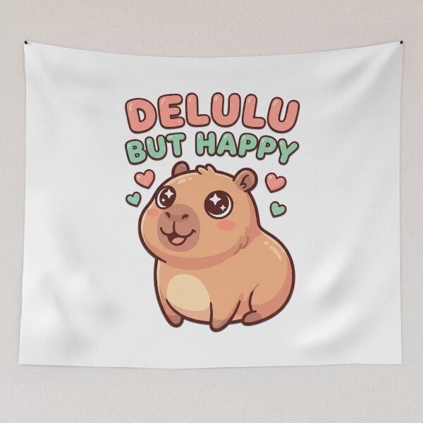 Item preview, Delulu But Happy Capybara – Cute Delusional Optimism Meme designed and sold by Visual Dept..