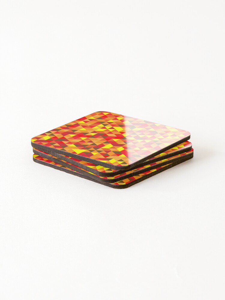 Thumbnail 4 of 5, Coasters (Set of 4), Fire Triangle Pattern designed and sold by LilaStudio.