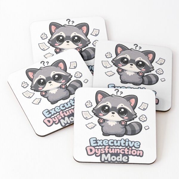 Item preview, Executive Dysfunction Mode Raccoon – Cute ADHD Meme Aesthetic designed and sold by Visual Dept..