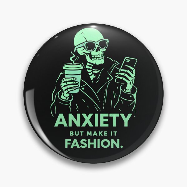 Item preview, Anxiety But Make It Fashion Shirt, Edgy Skeleton Graphic Tee, Dark Humor Streetwear Design designed and sold by AdicretorDesign.