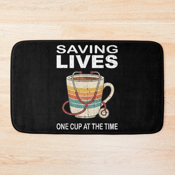 Item preview, Saving Lives One Cup At The Time - Funny Nurse Coffee Lover Stethoscope Retro Vintage designed and sold by Jt41.