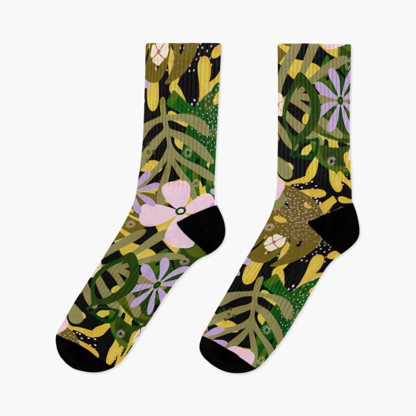 Item preview, Tropical Floral Pattern with Pink and Lilac Flowers designed and sold by Clara Fruggeri.