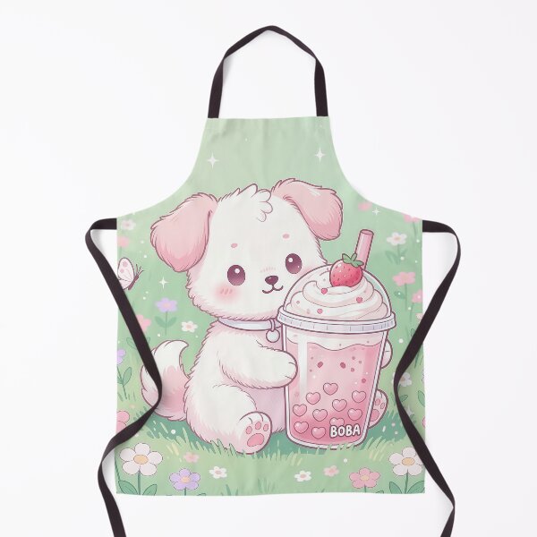 Item preview, Cute Strawberry Boba Puppy – Kawaii Pastel Dog with Pink Bubble Tea Aesthetic designed and sold by Furfolkz.