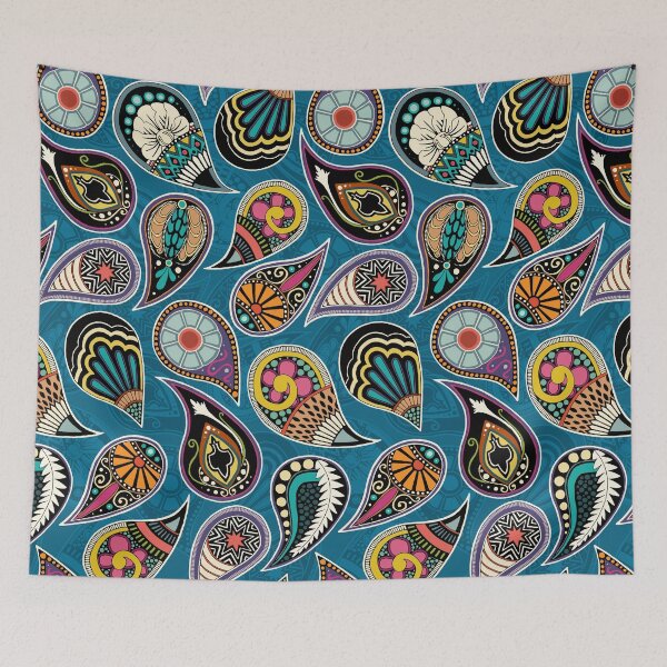 Item preview, paisley peacock blue designed and sold by scrummy.