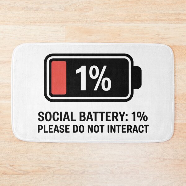 Item preview, Low Social Battery 1 Percent - Funny Introvert Humor designed and sold by Mr-wow.