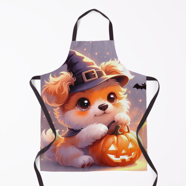 Item preview, Cute Halloween Witch Puppy with Jack O Lantern – Kawaii Spooky Dog Pumpkin Art designed and sold by Furfolkz.