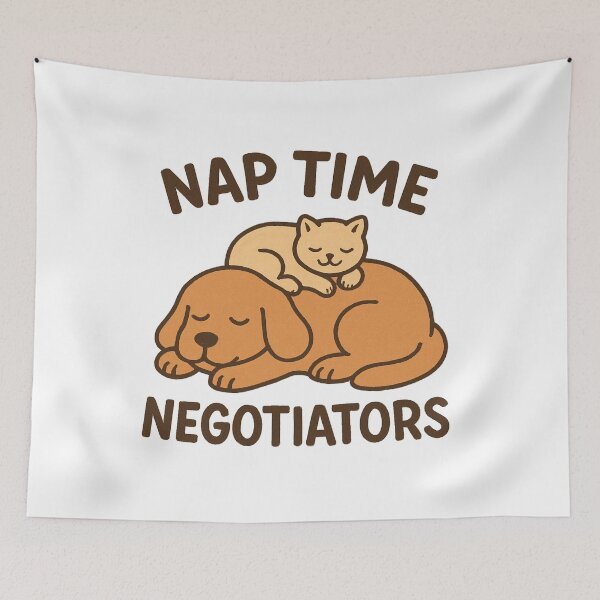 Item preview, Nap Time Negotiators – Dog & Cat Logo designed and sold by OwnYourMood.