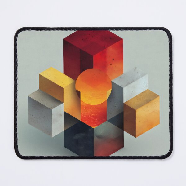 Item preview, Vermilion Geometric Axis Composition designed and sold by LuminousFoundry.