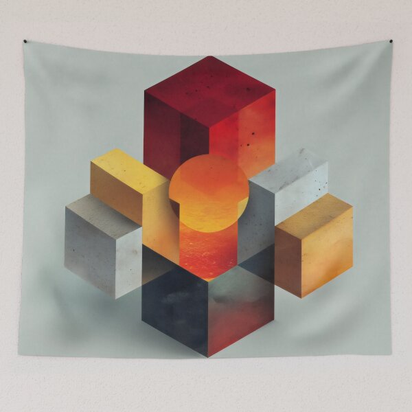 Item preview, Vermilion Geometric Axis Composition designed and sold by LuminousFoundry.