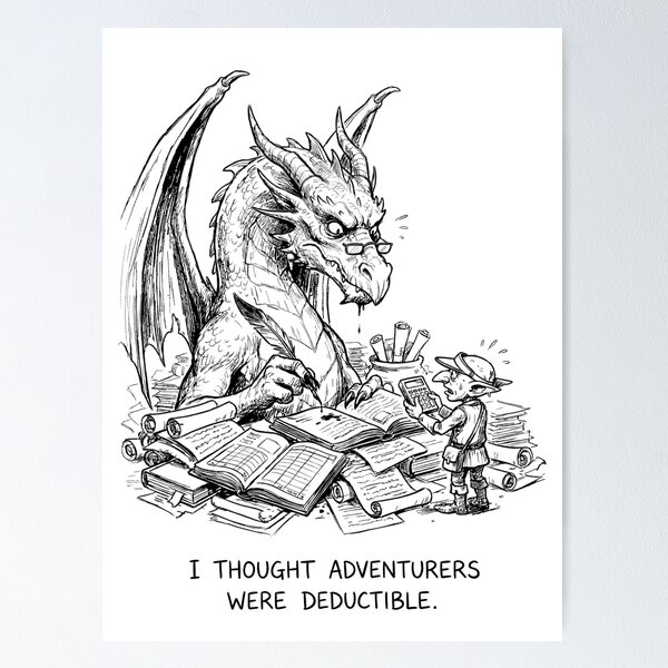 Item preview, The Dragon's Tax Audit - Funny DnD RPG Meme designed and sold by bapupa.