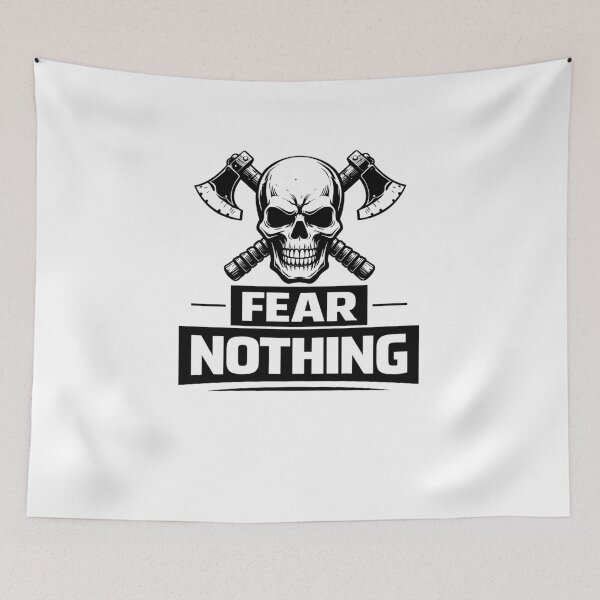 Item preview, Fear Nothing – Skull Warrior Bold Motivational Design designed and sold by RelateAndTee.