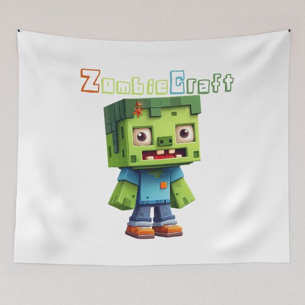 Item preview, ZombieCraft Minecraft Zombie - Cute Blocky Lego Style Art Print designed and sold by DesignArtist.ia.