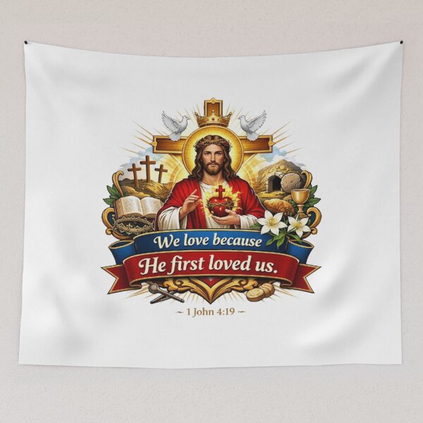 Item preview, WE LOVE BECAUSE HE FIRST LOVED US designed and sold by likbatonboot.