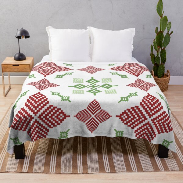 Item preview, Seamless Red and Green Pixel Tribal Geometric Pattern for Textiles designed and sold by kasune-shop.