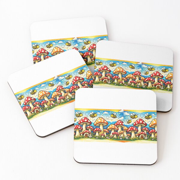 Item preview, Whimsical Mushroom Village Illustration designed and sold by RetroRespect.