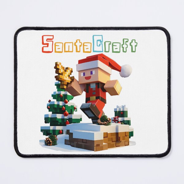 Item preview, SantaCraft Minecraft Santa - Cute Blocky Lego Christmas Art Print designed and sold by DesignArtist.ia.