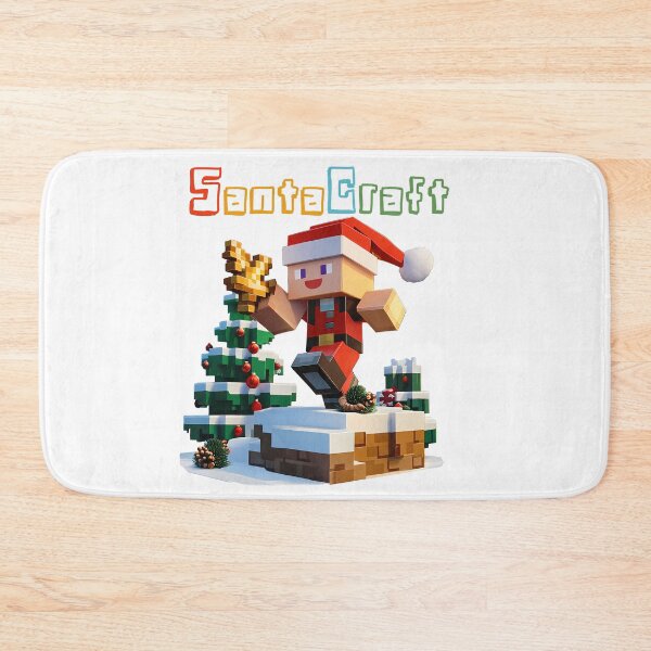 Item preview, SantaCraft Minecraft Santa - Cute Blocky Lego Christmas Art Print designed and sold by DesignArtist.ia.