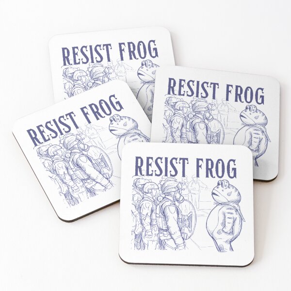 Item preview, Defiant Frog Protest Illustration in Blue Line Art Style designed and sold by Lio-lio.