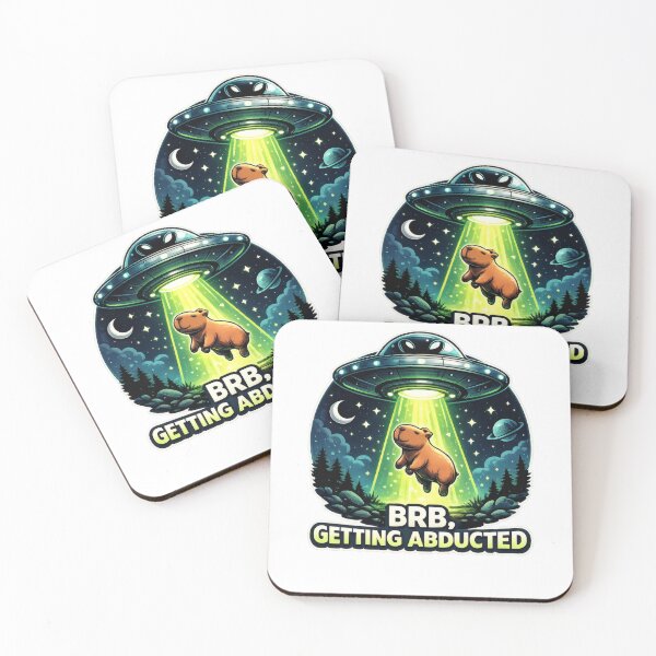 Item preview, BRB Getting Abducted Cute Capybara designed and sold by PrintPandaCo.