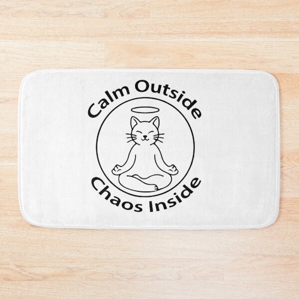 Item preview, Calm Outside Chaos Inside Cat Shirt – Funny Zen Meditation Yoga Cat Introvert Humor Design designed and sold by Design-Pro-21.