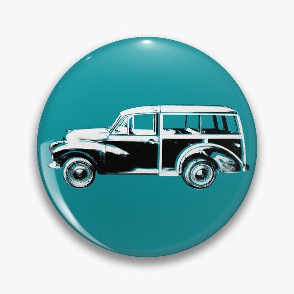 Item preview, Morris Minor Traveller British classic car block black/white designed and sold by soitwouldseem.