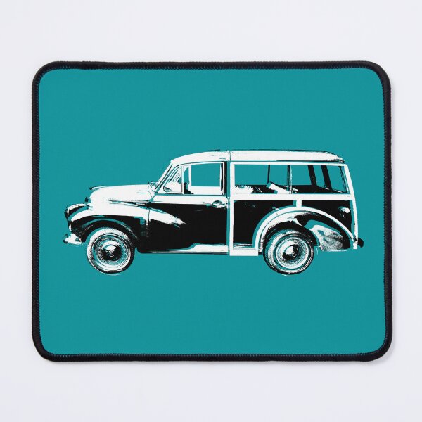 Item preview, Morris Minor Traveller British classic car block black/white designed and sold by soitwouldseem.