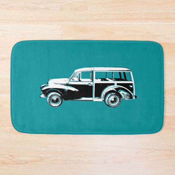 Item preview, Morris Minor Traveller British classic car block black/white designed and sold by soitwouldseem.