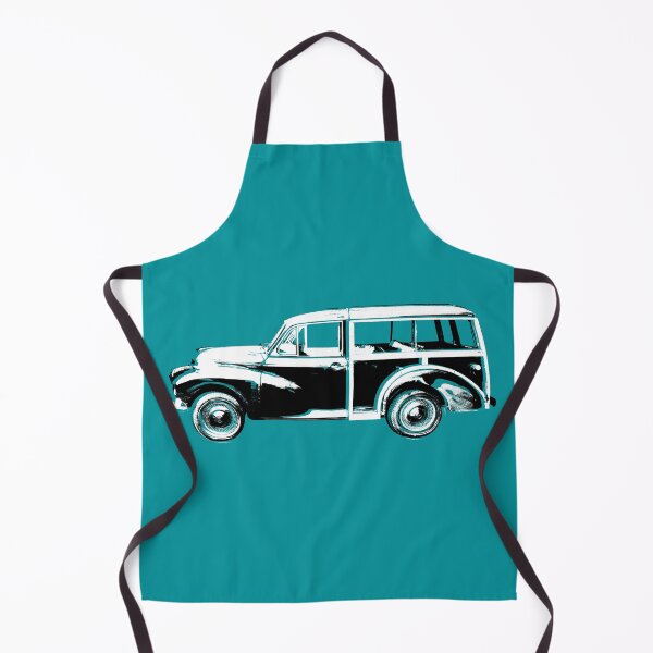 Item preview, Morris Minor Traveller British classic car block black/white designed and sold by soitwouldseem.