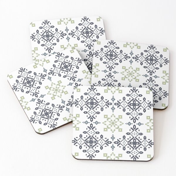 Item preview, Seamless Tribal Pixel Geometric Pattern in Blue, Green and Neutral Tones. designed and sold by kasune-shop.