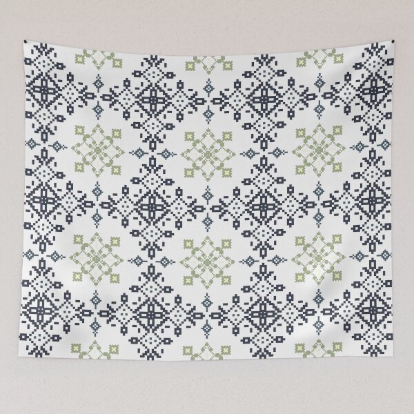 Item preview, Seamless Tribal Pixel Geometric Pattern in Blue, Green and Neutral Tones. designed and sold by kasune-shop.