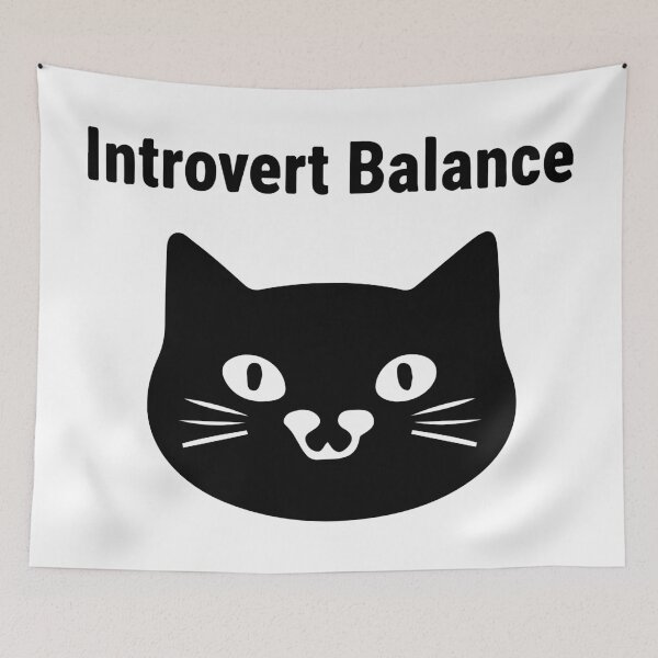 Item preview, Introvert Balance Cat Shirt – Minimalist Black Cat Icon Funny Introvert Personality Humor Design designed and sold by Design-Pro-21.