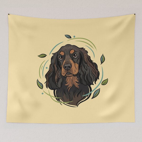 Item preview, Cocker Spaniel Portrait with Botanical Leaves  designed and sold by MartynaKanik.