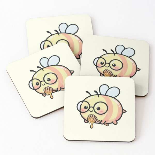 Item preview, Cute Bee with Glasses and Honey designed and sold by MOONE FLOWER.
