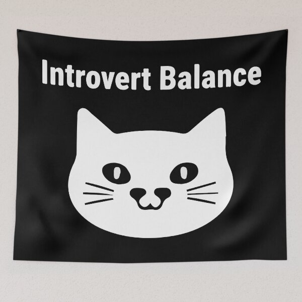 Item preview, Introvert Balance Cat Shirt – Minimalist White Cat Face Funny Introvert Personality Design designed and sold by Design-Pro-21.