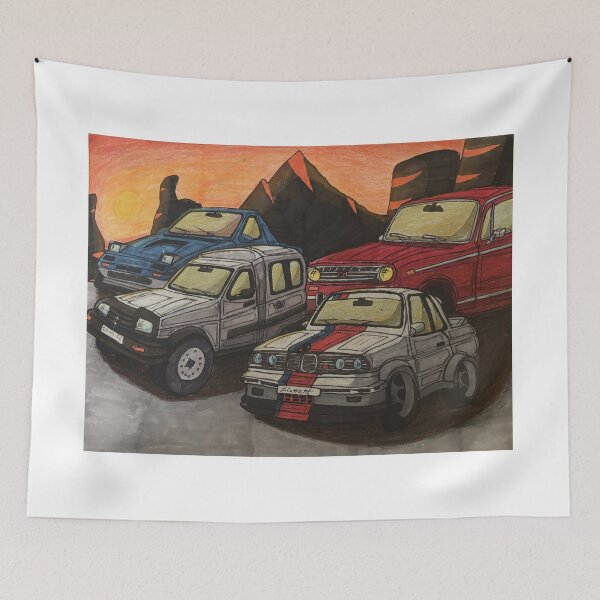 Item preview, Analog Legends at Sunset – Hand Drawn Car Artwork designed and sold by ziurart.