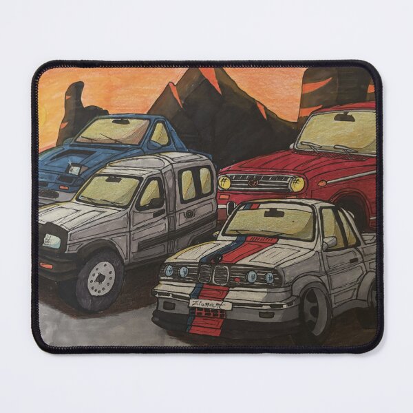 Item preview, Analog Legends at Sunset – Hand Drawn Car Artwork designed and sold by ziurart.