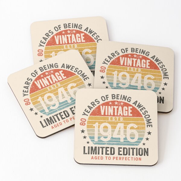 Item preview, 80th Birthday Vintage 1946 Sunset Awesome 80 Years designed and sold by eclecTEEq.