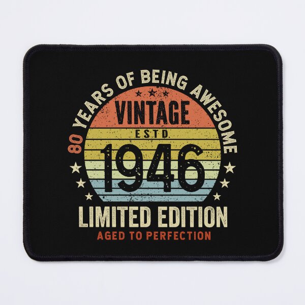 Item preview, 80th Birthday Vintage 1946 Retro Sunset Awesome 80 Years designed and sold by eclecTEEq.