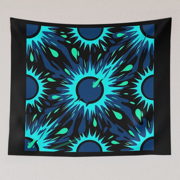Item preview, Icarus Fell - Teal Sun Flare Abstract Pattern designed and sold by KeremYurtseven.