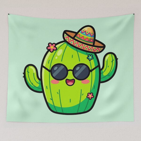 Item preview, Cool Cactus with Sombrero and Sunglasses designed and sold by MOONE FLOWER.
