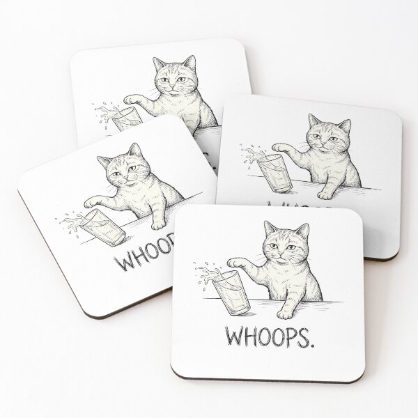 Item preview, Clumsy Cat Whoops Milk Spill Funny Feline designed and sold by k3rstman1.