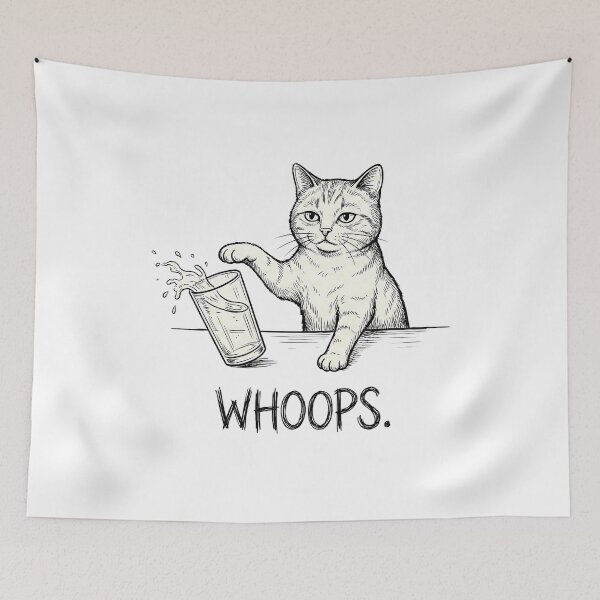 Item preview, Clumsy Cat Whoops Milk Spill Funny Feline designed and sold by k3rstman1.