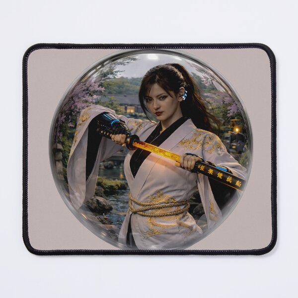 Item preview, Cyber Samurai Woman in Crystal Sphere – Dragon Energy Katana, Ultra Realistic 3D Art designed and sold by Dragon-Samurai.