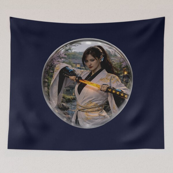 Item preview, Cyber Samurai Woman in Crystal Sphere – Dragon Energy Katana, Ultra Realistic 3D Art designed and sold by Dragon-Samurai.